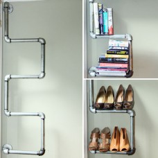 Industrial Pipe Bookshelf & Shoe Rack